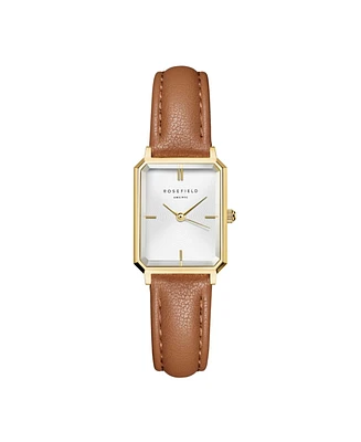 Rosefield Octagon Xs Women's Light Brown Leather Watch 24mm