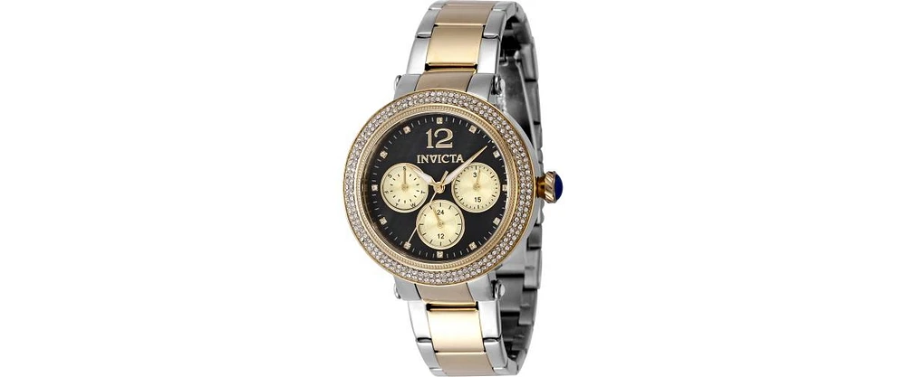 Invicta Women's 48115 Bolt Quartz Chronograph Black, Gold Dial Watch