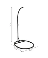 Sunnydaze Decor Steel Egg Chair Stand with Extra-Wide Round Base - Black Powder-Coated Finish - Hardware Included -76 Inches Tall