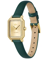 Lacoste Women's Parisienne Green Leather Strap Watch, 28.3 x 20.7mm