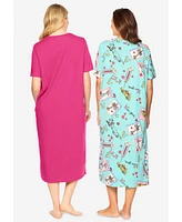 Dreams & Co. Women's Plus 2-Pack Long Sleepshirts