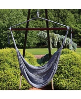 Sunnydaze Decor Indoor/Outdoor Caribbean Xl Hanging Hammock Chair - Soft-Spun Polyester Rope 300-Pound Capacity Green