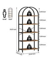 gaomon Bookshelf Tall Bookcase Arched Standing Bookshelves