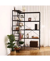 gaomon 5-Tiers Corner Bookshelf with Metal Frame