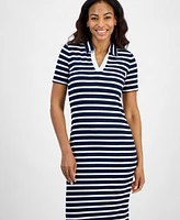 Tommy Hilfiger Women's Striped Crochet-Trim Midi Dress