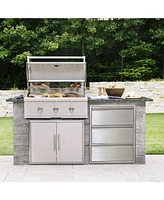 gaomon 18" W x 23" H x 23" D Outdoor Kitchen Drawers with Paper Towel Holder, Stainless Steel Outdoor Kitchen Drawers, 3-Layer Flush Mount Bbq Drawers