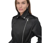 Dkny Women's Belted Asymmetric-Zip Trench Coat