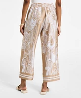 Nautica Jeans Women's Pull-On Wide-Leg Paisley Pants