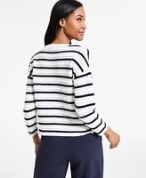 Nautica Jeans Women's Braided Pointelle Knit Sweater