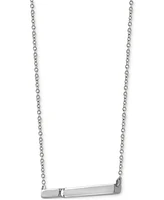 Diamond Accent Bar Pendant Necklace in 14k White Gold