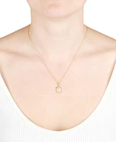 Cubic Zirconia Turtle Pendant Necklace (3/8 ct. t.w.) in 14k Gold over Sterling Silver