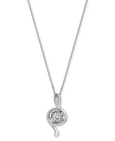 Diamond Curving 18" Pendant Necklace (1/3 ct. t.w.) in 10k White Gold