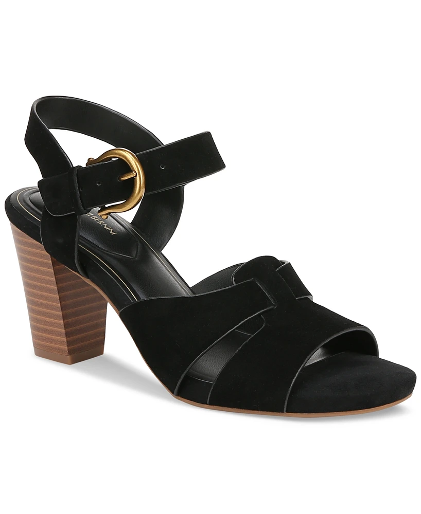 Giani Bernini Women's Angellina Suede Stacked Heel Dress Sandals, Created for Macy's