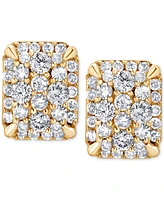 Diamond Cluster Stud Earrings (1/2 ct. t.w.) in 14k Yellow Gold