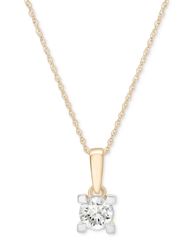 Macy's Diamond Pendant 18" Necklace (1/2 ct. t.w.) in 14k Yellow Gold