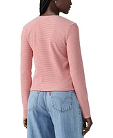 Levi's Women's Muse Ribbed Long-Sleeve Button-Up Top