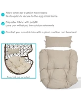 Egg Chair Cushion Replacement with Head Pillow