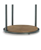 Slickblue 22-Inch Modern Side End Table with Round Wood Top for Stylish and Functional Decor