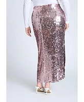 Eloquii Plus Sequin Column Midi Skirt