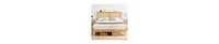 gaomon Full Size Bed Frame with Natural Rattan Headboard & Integrated Led Lights
