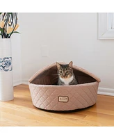 Armarkat Cuddle Cave Cat Bed With Detachable & Collasible Zipper Top, C33HFS/Fs-m, Medium, Light Apricot