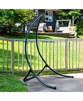 Outdoor Hammock Chair Stand - Steel Hanging Chair Stand with Curved Legs - Black - 84" H