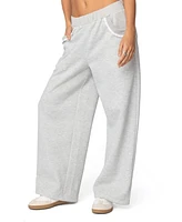 Edikted Womens Ashtin Ruffle Trim Sweatpants