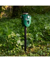 Sunnydaze Decor 360° Solar-Powered Ultrasonic Animal Repeller with Mounting Pole - Solar Power or Usb - 3 Pir Motion Sensors