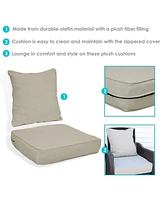 Back and Seat Cushion Set for Outdoor Furniture - 2-Piece Replacement Indoor Use Beige
