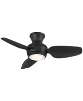 Casa Vieja 36" Whirl Modern Industrial Indoor Outdoor Ceiling Fan 3 Blade Led Light Remote Control Matte Black Finish Blades Bedroom Patio Living Room