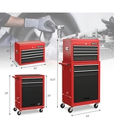 Gymax 6-Drawer Rolling Tool Chest Lockable Tool Box and Storage Cabinet Garage Workshop