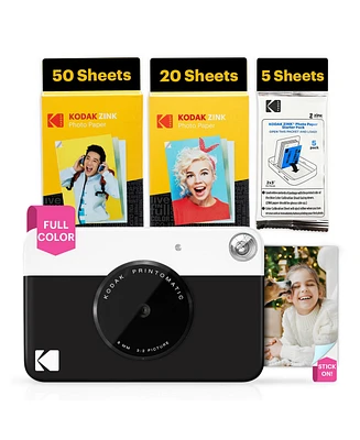 Kodak Printomatic 5MP Instant Print Camera & Zink Photo Paper (75 Sheets) Bundle