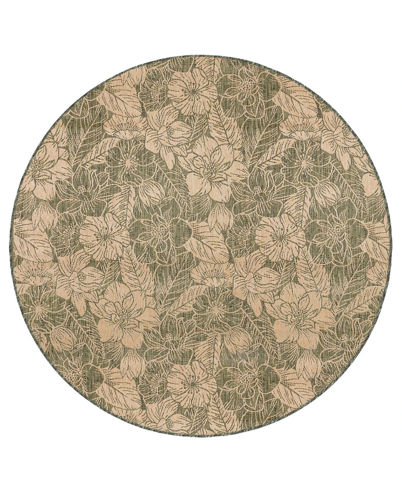 Liora Manne' Carmel Botanical 7'10"x7'10" Round Area Rug