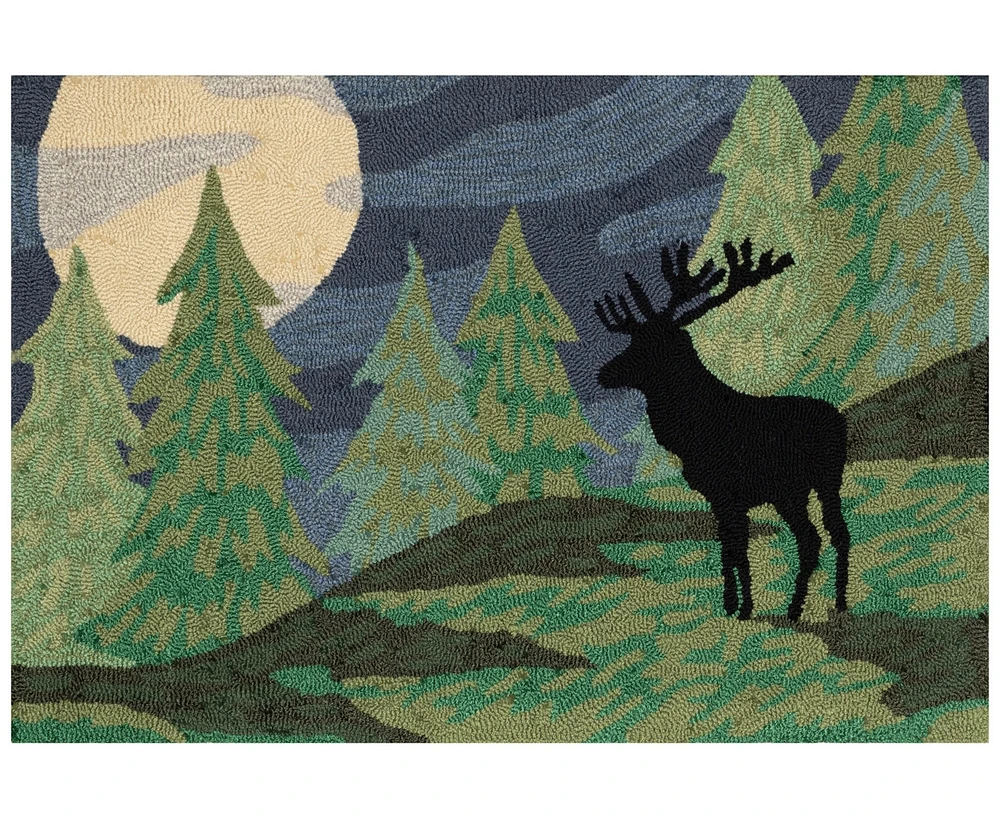 Liora Manne' Frontporch Moonlit Mountain 1'8"x2'6" Area Rug