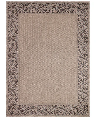 Liora Manne' Monaco Leopard Border 7'10"x7'10" Square Area Rug