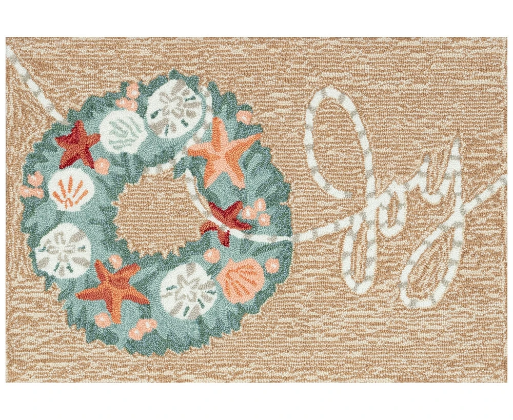 Liora Manne' Frontporch Joyous Wreath 2'6"x4' Area Rug