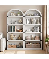 gaomon Bookcase Arched Bookshelf 71.65in Tall Bookcase Farmhouse Display Storage Rack