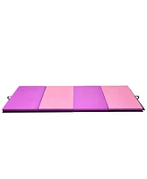 Gymax Folding Panel Gym Fitness Exercise Gymnastics Mat 4' x 10' x 2''