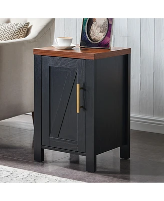 Kings Brand Furniture Sendero Side End Table Nightstand with Storage Cabinet