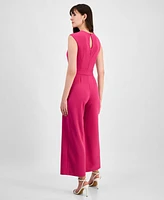 Tahari Petite Tie-Waist Sleeveless Wide-Leg Jumpsuit