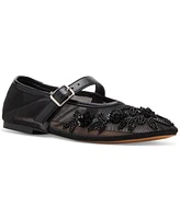 Steve Madden Women's Dreaming Beaded Mesh Mary Jane Flats