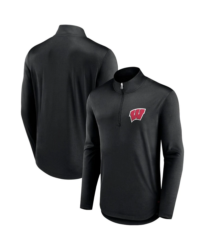 Men's Fanatics Wisconsin Badgers Tough Minded Quarter-Zip Top