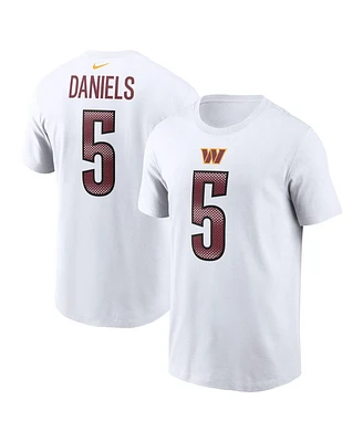 Nike Men's Jayden Daniels White Washington Commanders Name Number T-Shirt