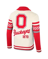 Colosseum Women's Cream Ohio State Buckeyes Wild Collective Button-Up Jacquard Sweater