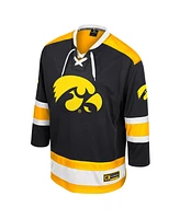 Colosseum Men's Black Iowa Hawkeyes Athletic Machine Fashion Hockey Jersey