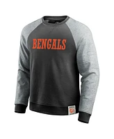 Fanatics Men's Black/Heather Gray Cincinnati Bengals Colorblock Pullover Sweatshirt