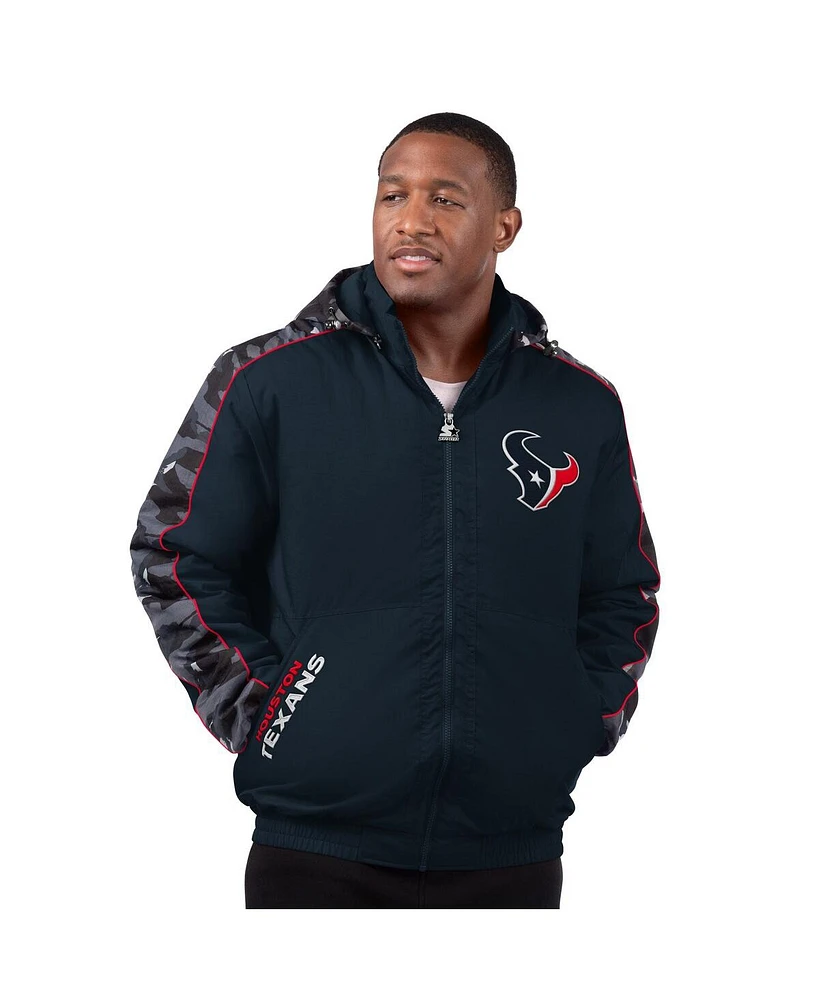 Starter Men's Navy Houston Texans Thursday Night Gridiron Full-Zip Jacket