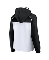 Fanatics Women's White/Black Sacramento Kings Anorak Raglan Full-Zip Hoodie Jacket