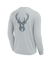 Fanatics Men's Gray Milwaukee Bucks Elements Strive Long Sleeve T-Shirt