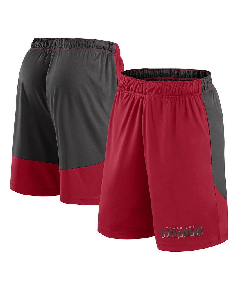 Fanatics Men's Red/Pewter Tampa Bay Buccaneers Launch Shorts